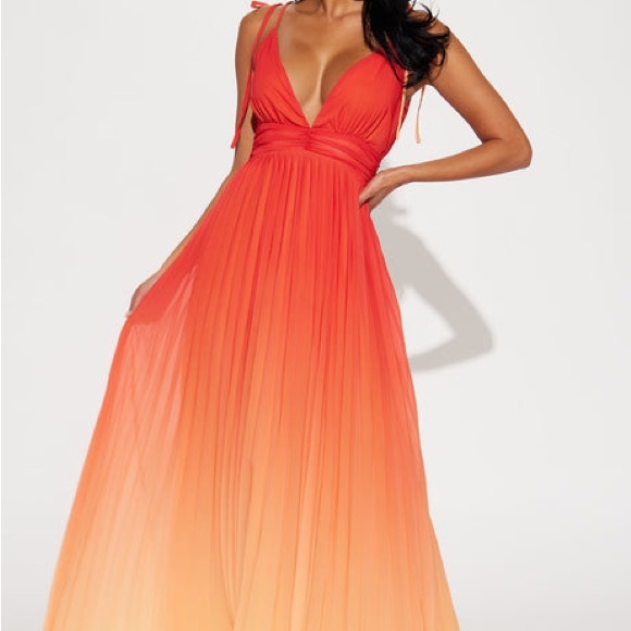 Fashion Nova Vibrant Orange Gradient Maxi Dress - Picture 3 of 3